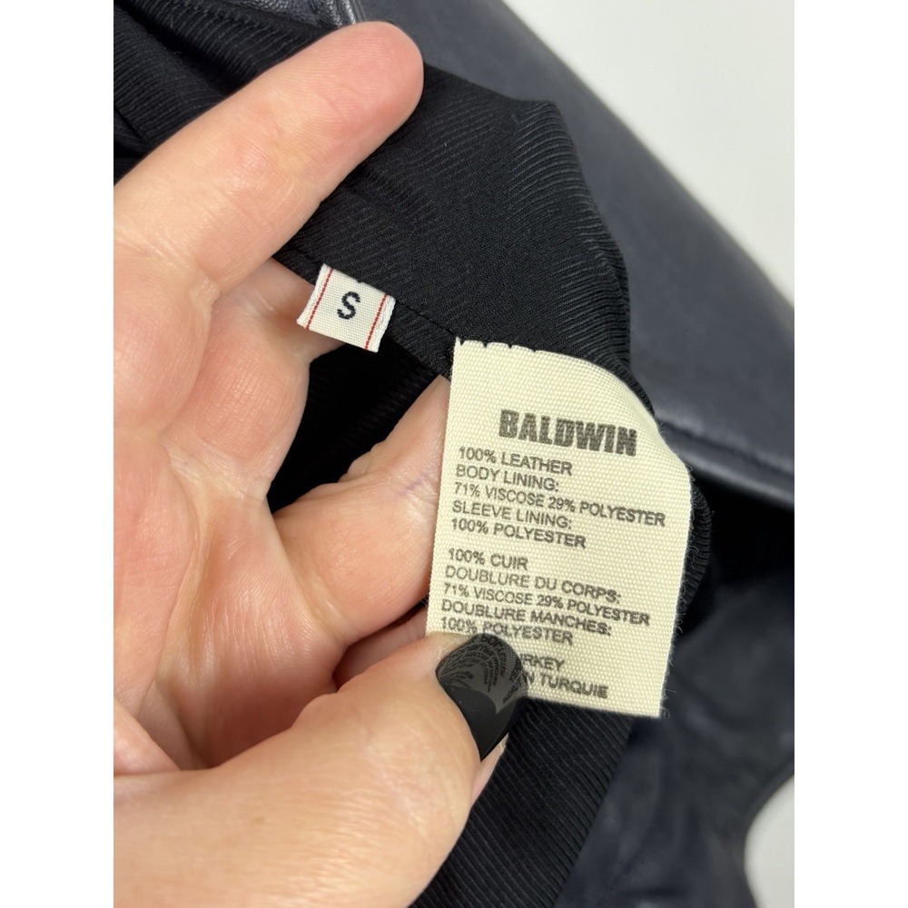BLDWN Baldwin Flint Midnight Leather Biker Moto Jacket SZ S NWOT Retail $995 - Picture 7 of 8